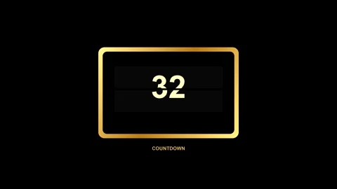 Cinematic golden countdown timer clock with numbers ticking Stock Footage 346567892