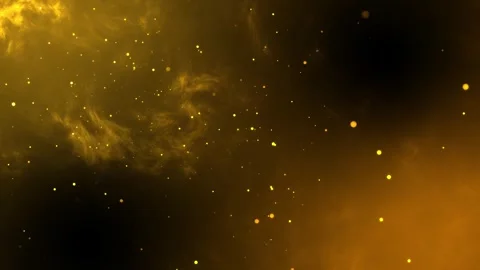 Cinematic golden particles floating in dark space Stock Footage 345659844