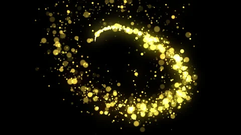 Cinematic Golden Sparkle Circle with Floating Glitter Particles Stock Footage 345544095