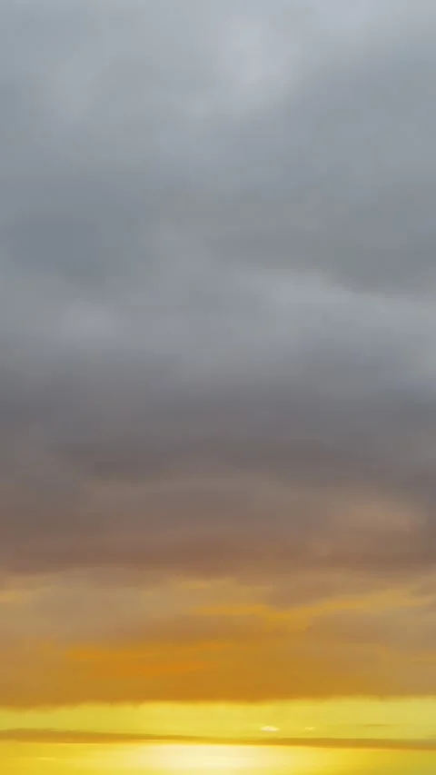 Cinematic Golden Sunset Sky with Dramatic Clouds Stock Footage 326641007