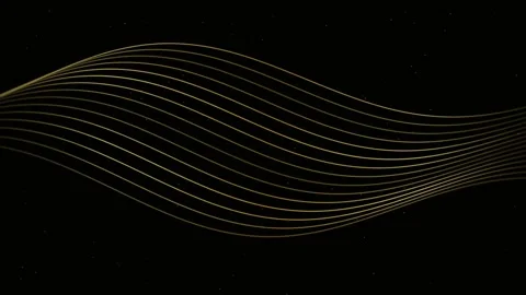 Cinematic golden wave motion background loop Vidéo 344809666
