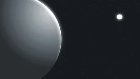 Cinematic gray planet in space Stock Footage 325986675