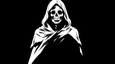 Cinematic grim reaper emerging from darkness Stock Footage 346533481