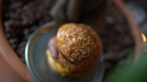 Cinematic hamburger preparation Stock Footage 181041795