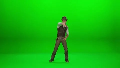 Cinematic Handsome Sheriff Dance Performance Stock Footage 322721879