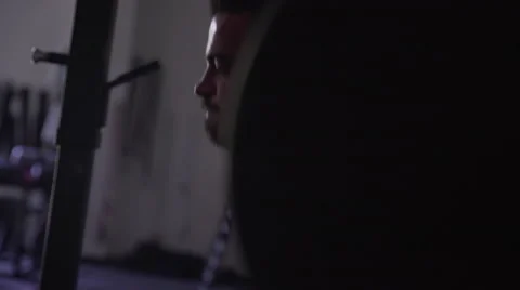 Cinematic heavy back squats Stock Footage 66856191