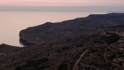 Cinematic High Aerial View over Dingli Stock Footage 113154649
