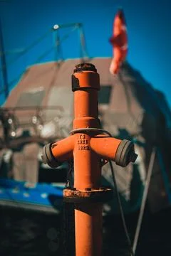 Cinematic Hydrant at Seashore Fotos de archivo