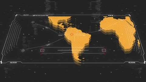 A cinematic intelligence briefing map for piracy. Great for intelligence Stock Footage 331161052