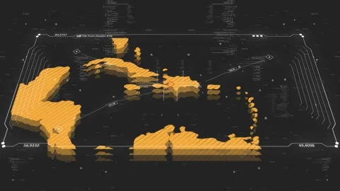 A cinematic intelligence briefing map for piracy. Great for intelligence Stock Footage 331161583