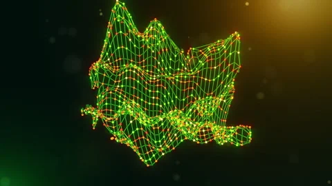 Cinematic Ivory Coast Digital Network Map Reveal with Flowing Motion Stock Footage 338040501