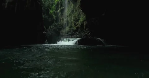 Cinematic Jungle River Flow with Strong Water Movement Over Rocks 스톡 동영상 332606410