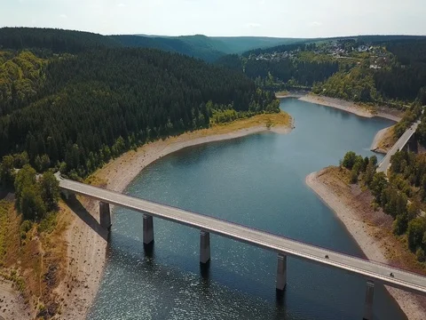 Cinematic Lake in Harz Stock Footage 76973624