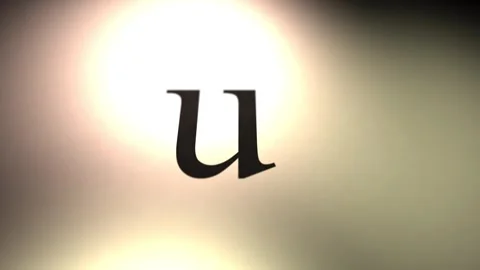 Cinematic Letter Sliding Across Camera -  Lowecase U Stock-Footage 342939054