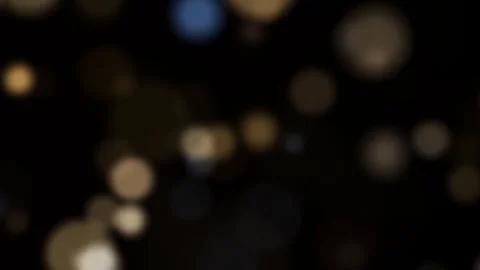 Cinematic Light Bokeh Overlay on Black Background Stock Footage 332352273