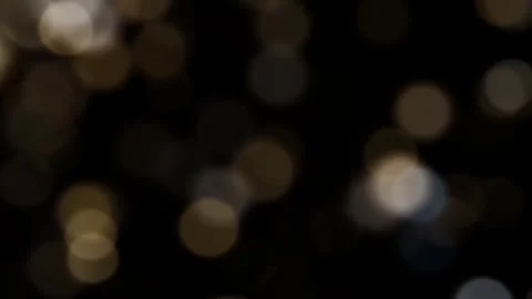 Cinematic Light Bokeh Overlay on Black Background Stock Footage 332352275