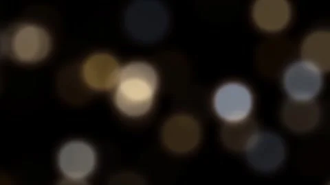 Cinematic Light Bokeh Overlay on Black Background Stock Footage 332352286