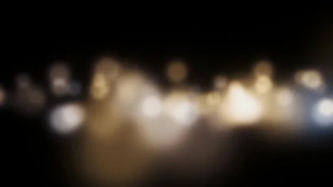 Cinematic Light Bokeh Overlay on Black Background Stock Footage 332352287