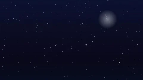 Cinematic looping animation of a glowing celestial body moving through a deep Video stock 345430171