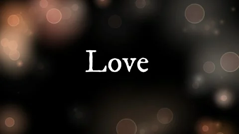 Cinematic Love Text Animation with Soft Defocused Bokeh Lights Overlay Stock Footage 336655319