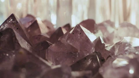 Cinematic Macro Amethyst Crystal with Probe Lens Abstract Texture 4K 07 Stock Footage 329192131