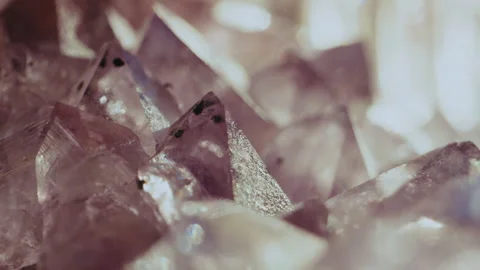 Cinematic Macro Amethyst Crystal with Probe Lens Abstract Texture 4K 06 Stock Footage 329192535