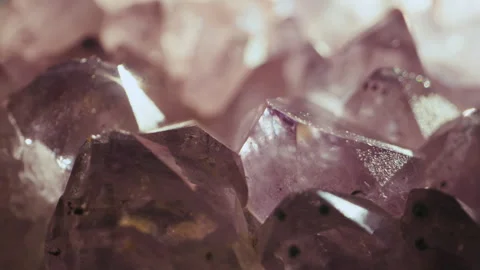 Cinematic Macro Amethyst Crystal with Probe Lens Abstract Texture 4K 01 Stock Footage 329193130