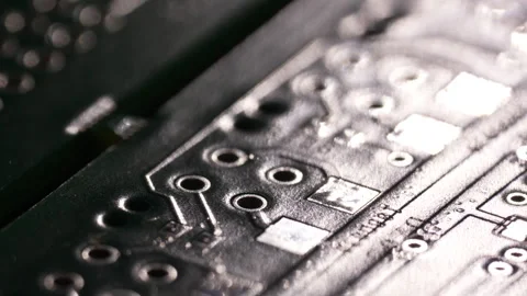 Cinematic Macro Shot of Rotating PCB Showcasing Electronic Components 4K Video stock 338166211