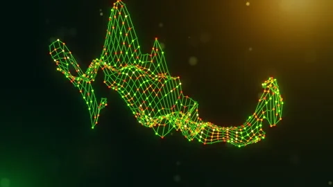 Cinematic Mexico Digital Network Map Reveal with Flowing Motion Graphics Stock Footage 337985035
