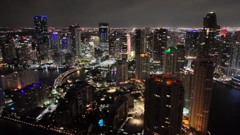 Cinematic Miami Beach skyline Stock Footage 273632069