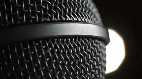 Cinematic Microphone Macro With Back-lighting, 4K Vídeo Stock 304583991