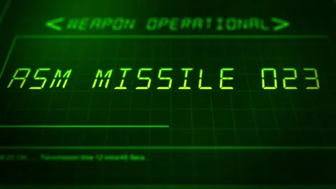 Cinematic Military HUD Interface Launch Panel - ASM Missile Stock Footage 346735582
