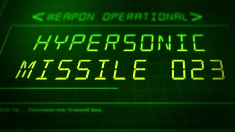 Cinematic Military HUD Interface Launch Panel - Hypersonic Missile Stock Footage 346735620