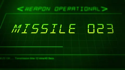 Cinematic Military HUD Interface Launch Panel - Missile Stock Footage 346735622