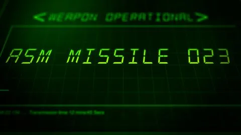 Cinematic Military HUD Interface Launch Panel - ASM Missile 10 Stock Illustration