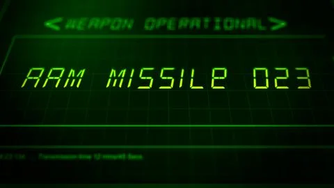 Cinematic Military HUD Interface Launch Panel - AAM Missile 10 Stock Illustration