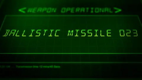 Cinematic Military HUD Interface Launch Panel - Ballistic Missile 10 Stock Illustration