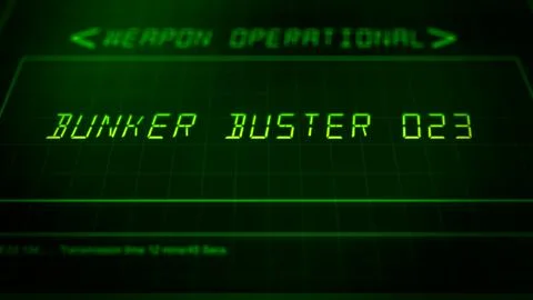 Cinematic Military HUD Interface Launch Panel - Bunker Buster 10 Stock Illustration