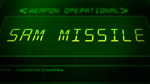 Cinematic Military HUD Interface Launch Panel - SAM Missile 10 Stock Illustration