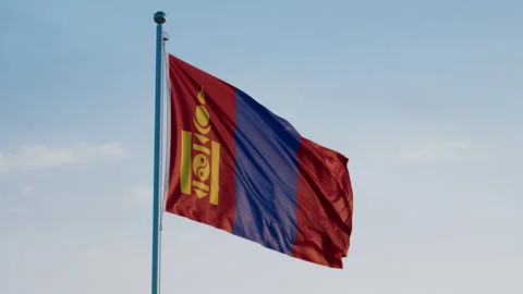 Cinematic Mongolia Flag Waving - Dolly Out Stock Footage 321388414