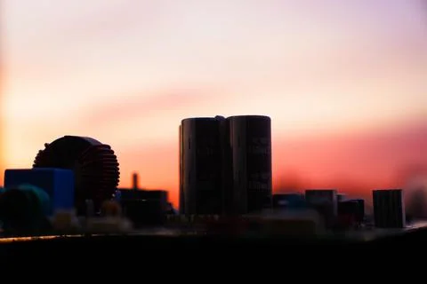 Cinematic Moody Close-up of Electronic Components at Sunset Stock Photos