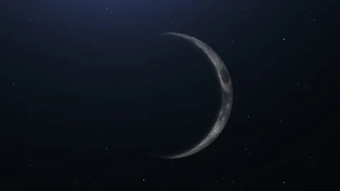 Cinematic Moon Eclipse from Space on stars background. Stock Footage 211664543
