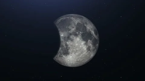Cinematic Moon Eclipse from Space on stars background. Stock Footage 211664620