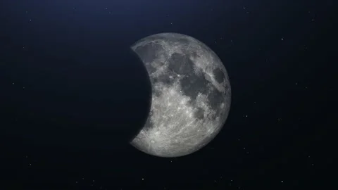 Cinematic Moon Eclipse from Space on stars background. Stock Footage 211664678