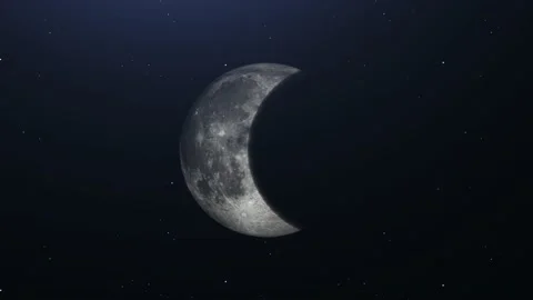 Cinematic Moon Eclipse from Space on stars background. Stock Footage 211664712