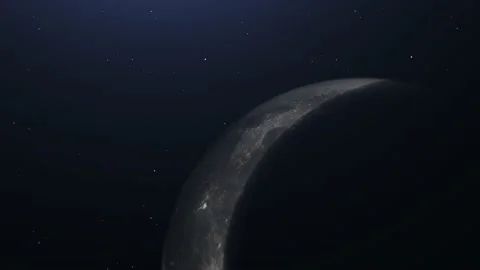 Cinematic Moon Eclipse from Space on stars background. Stock Footage 211664747