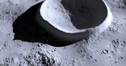 Cinematic moon surface animation with dramatic shadows Stock Footage 333097944