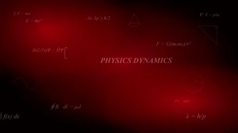 Cinematic motion background with physics formulas in red Stock Footage 346159677