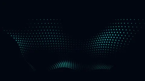 Cinematic motion graphics of glowing blue digital dots in 4K Stock Footage 344953862