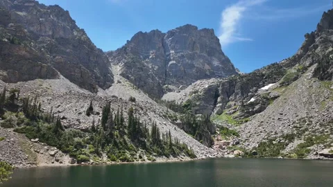 Cinematic motion lapse of Emerald Lake mountain landscape on a sunny day Stock Footage 339631955